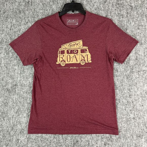 Eddie Bauer Shirt Medium Mens Maroon Van Life Camping Outdoor‎ Volkswagen Van - Picture 1 of 11